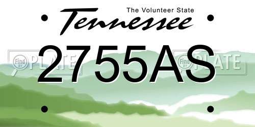 2755AS Tennessee License Plate