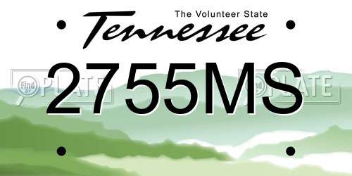 2755MS Tennessee License Plate