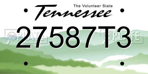 27587T3 Tennessee License Plate