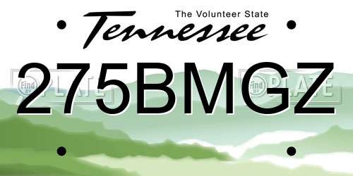275BMGZ Tennessee License Plate