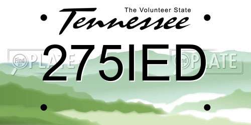 275IED Tennessee License Plate