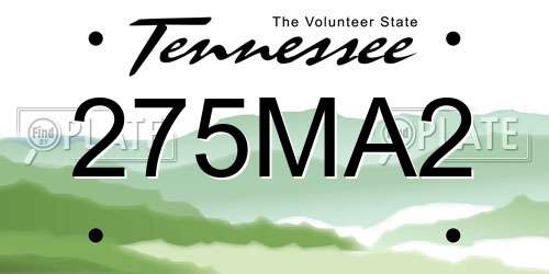 275MA2 Tennessee License Plate