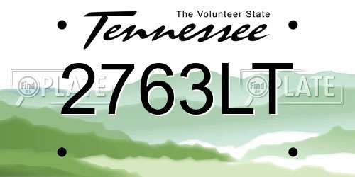 2763LT Tennessee License Plate