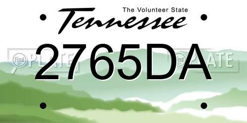 2765DA Tennessee License Plate