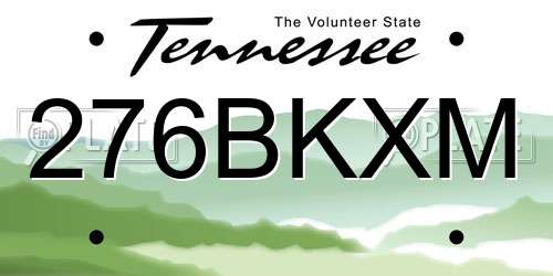 276BKXM Tennessee License Plate