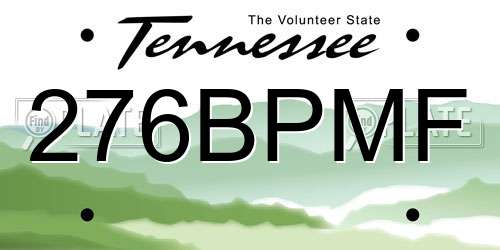 276BPMF Tennessee License Plate