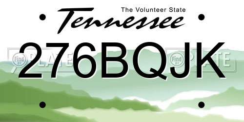 276BQJK Tennessee License Plate