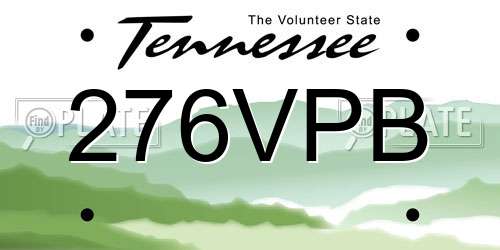 276VPB Tennessee License Plate