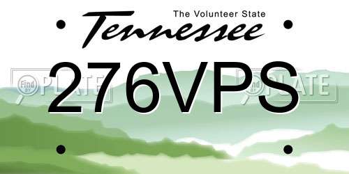 276VPS Tennessee License Plate
