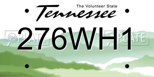276WH1 Tennessee License Plate