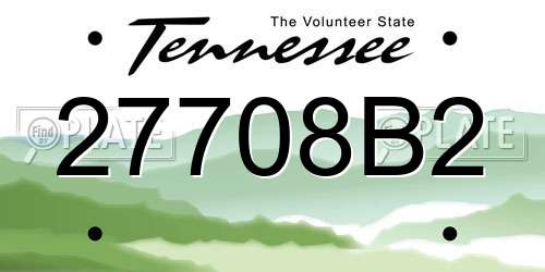 27708B2 Tennessee License Plate