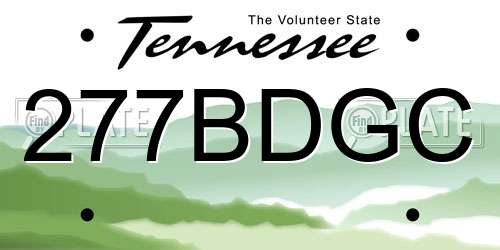 277BDGC Tennessee License Plate