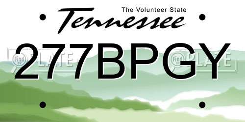 277BPGY Tennessee License Plate