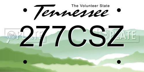 277CSZ Tennessee License Plate