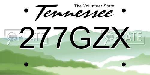 277GZX Tennessee License Plate
