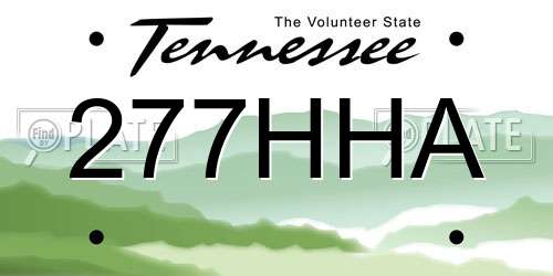 277HHA Tennessee License Plate