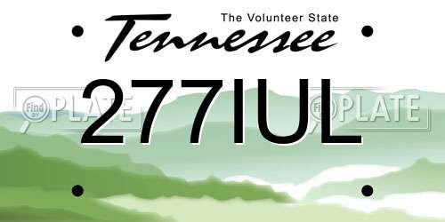277IUL Tennessee License Plate