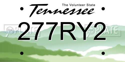 277RY2 Tennessee License Plate