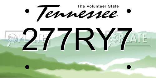 277RY7 Tennessee License Plate