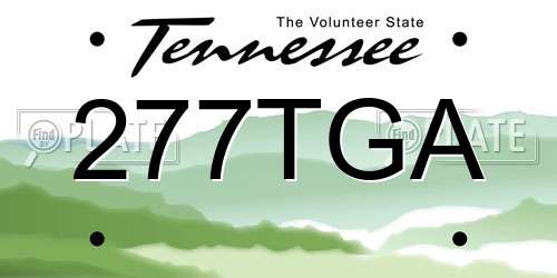 277TGA Tennessee License Plate