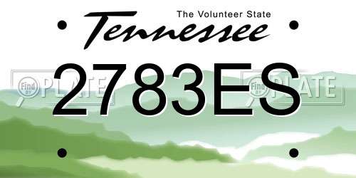 2783ES Tennessee License Plate