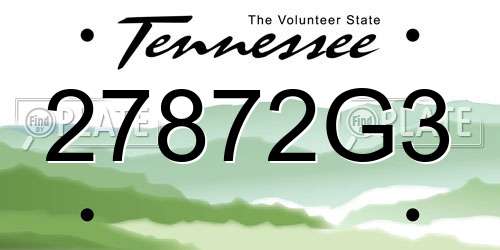 27872G3 Tennessee License Plate