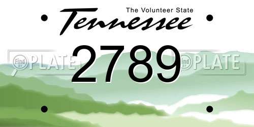 2789 Tennessee License Plate