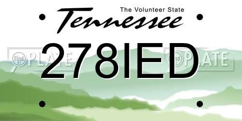 278IED Tennessee License Plate