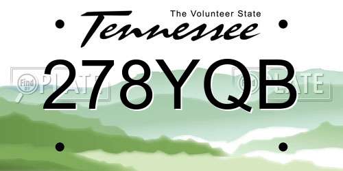 278YQB Tennessee License Plate