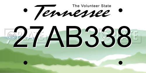 27AB338 Tennessee License Plate