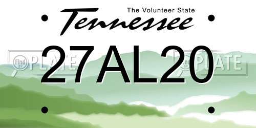 27AL20 Tennessee License Plate