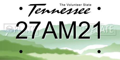 27AM21 Tennessee License Plate