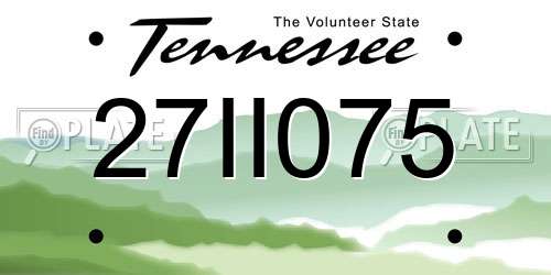 27II075 Tennessee License Plate