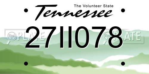 27II078 Tennessee License Plate