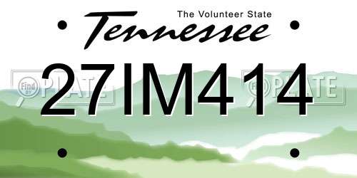 27IM414 Tennessee License Plate