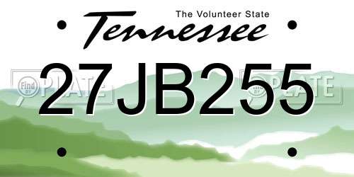 27JB255 Tennessee License Plate