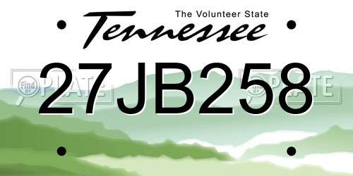 27JB258 Tennessee License Plate