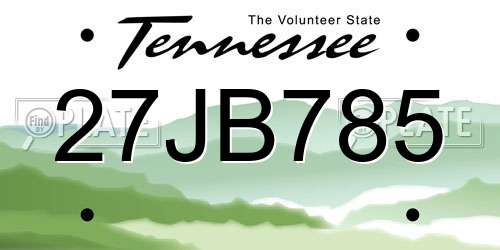 27JB785 Tennessee License Plate