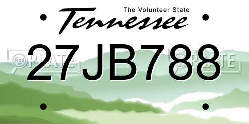 27JB788 Tennessee License Plate