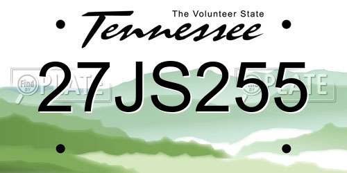 27JS255 Tennessee License Plate