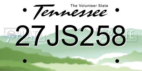 27JS258 Tennessee License Plate