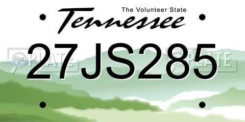 27JS285 Tennessee License Plate