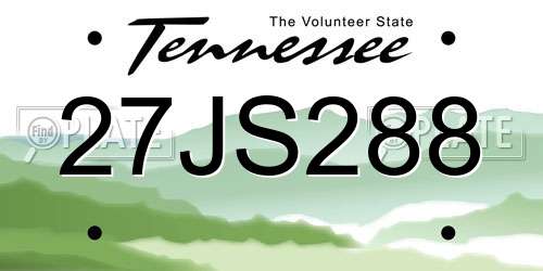 27JS288 Tennessee License Plate