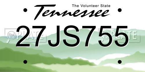 27JS755 Tennessee License Plate