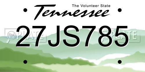 27JS785 Tennessee License Plate