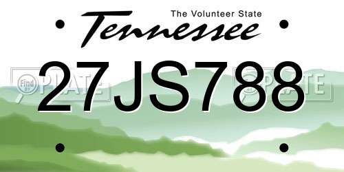 27JS788 Tennessee License Plate