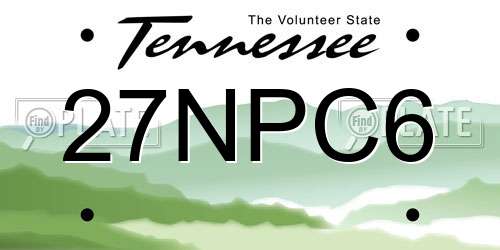 27NPC6 Tennessee License Plate