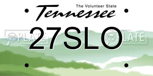 27SLO Tennessee License Plate