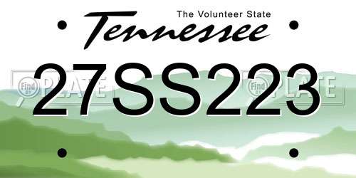 27SS223 Tennessee License Plate