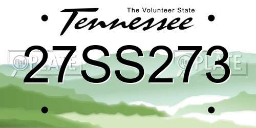 27SS273 Tennessee License Plate